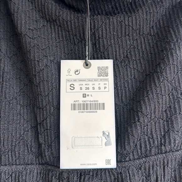 ZARA NWT Black One Shoulder Ribbed Knit Bodycon Romper Size S - Picture 6 of 11